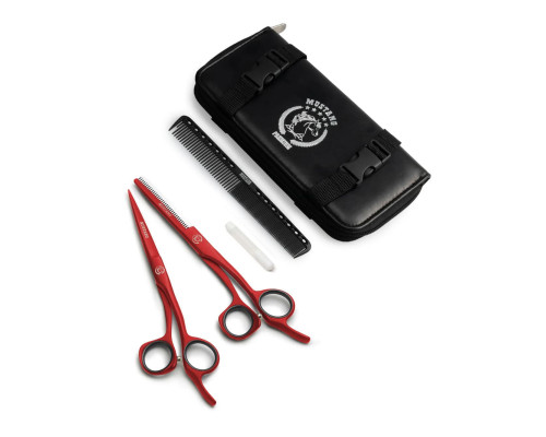 Набор ножниц Mustang Premium NPR-01 Красный 5,5 дюйм Набор ножниц Mustang Premium NPR-01 Красный 5,5 дюйм