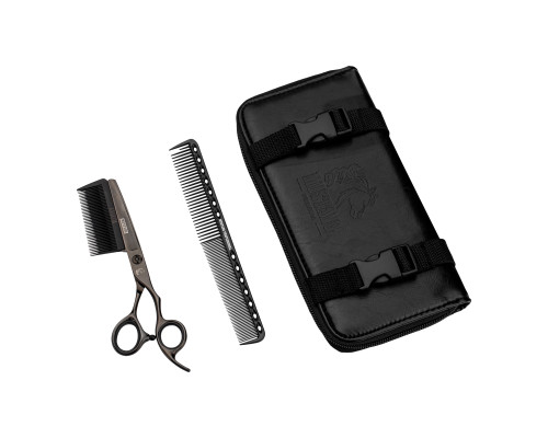 Ножницы прямые с расческой Mustang Premium NPR-016 Черный 6,0 дюймов Ножницы прямые с расческой Mustang Premium NPR-016 Черный 6,0 дюймов